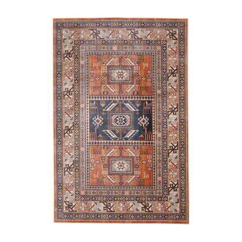 Ovid Blue/Ivory/Multi Viscose Area Rug & Reviews AllModern